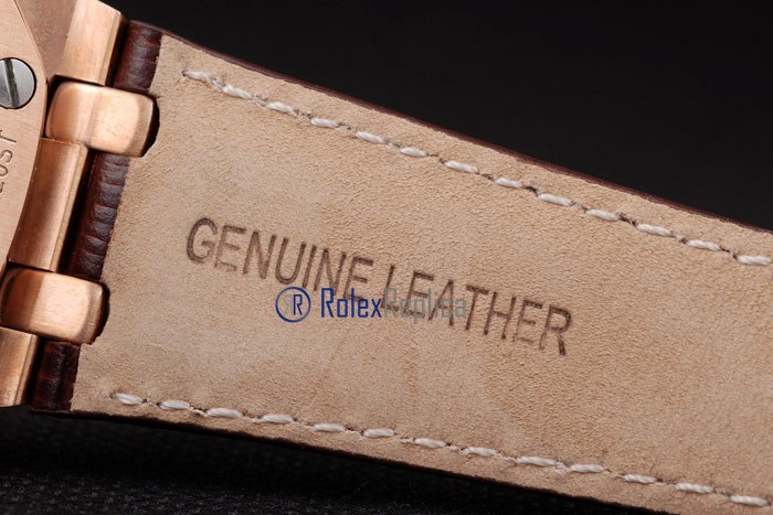 audemars piguet replica chrono offshore skeletron rose gold strip leather imitazione copia - immagine 5