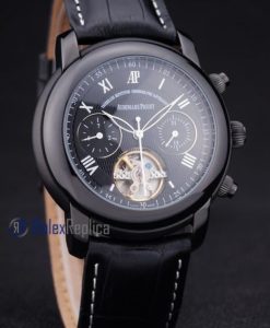 audemars piguet replica chrono ceramichon black strip leather imitazione copia