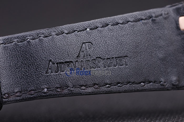 audemars piguet replica royal oak jumb rose gold white dial strip leather imitazione copia - immagine 8