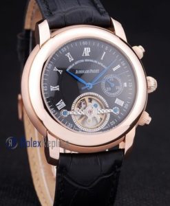 audemars piguet replica chrono tourbillon rose gold strip leather imitazione copia