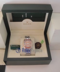 Alternative view of rolex replica pearlmaster acciaio yellow orange orologio imitazione