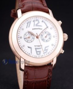 audemars piguet replica chrono tourbillon rose gold white strip leather imitazione copia