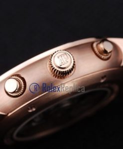 Alternative view of audemars piguet replica chrono tourbillon rose gold white strip leather imitazione copia