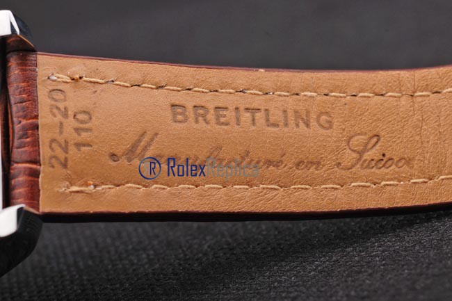Breitling replica chrono acciaio white dial strip leather imitazione copia - immagine 10