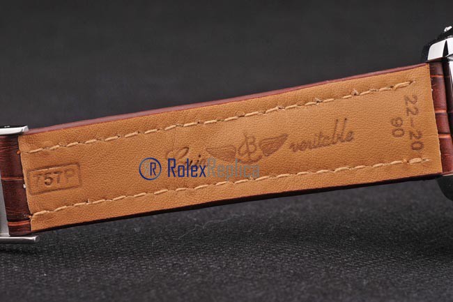 Breitling replica chrono acciaio white dial strip leather imitazione copia - immagine 11