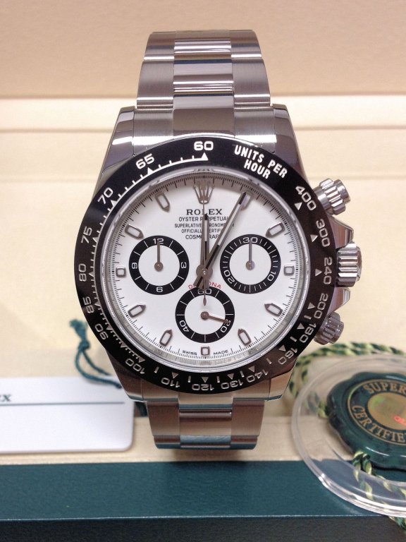 Rolex replica daytona 116500LN crono ceramichon white dial - immagine 5