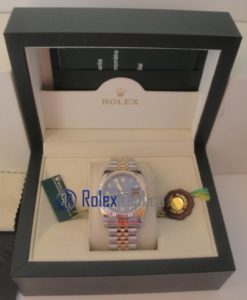 Alternative view of rolex replica datejust acciaio oro blu roman orologio imitazione