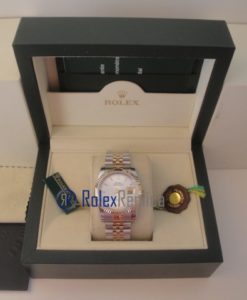 Alternative view of rolex replica datejust acciaio oro argento barrette orologio imitazione