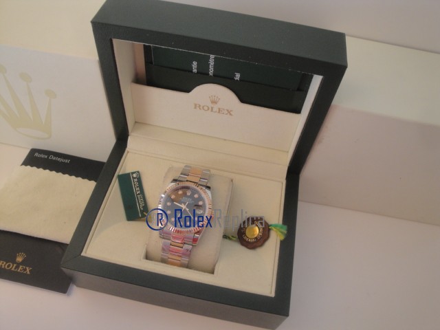 rolex replica datejust acciaio oro black brillantini oyster orologio imitazione - immagine 3