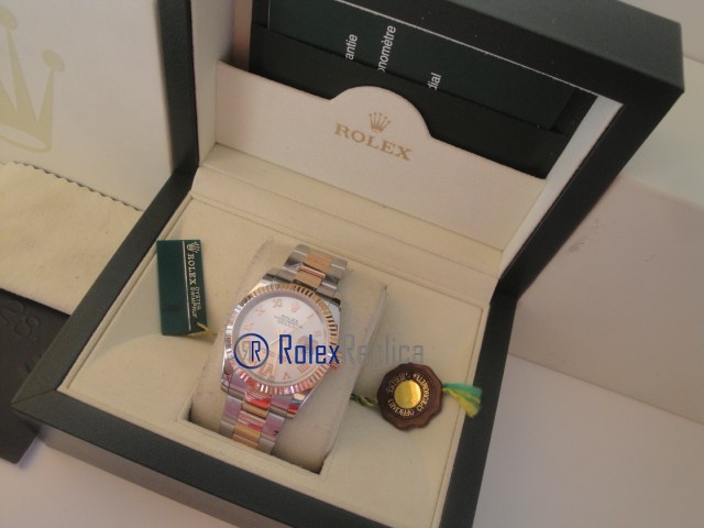 rolex replica datejust acciaio oro argento roman oyster orologio imitazione - immagine 3