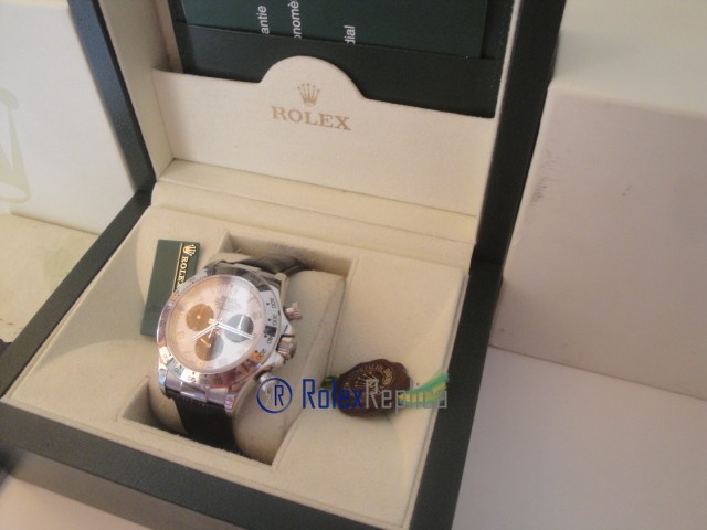 rolex replica daytona vip pelle acciaio white dial orologio replica copia imitazione - immagine 4