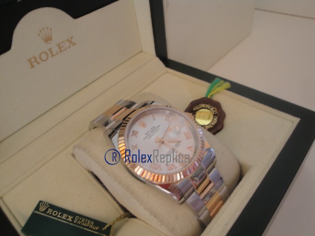 rolex replica datejust acciaio oro argento roman oyster orologio imitazione - immagine 5