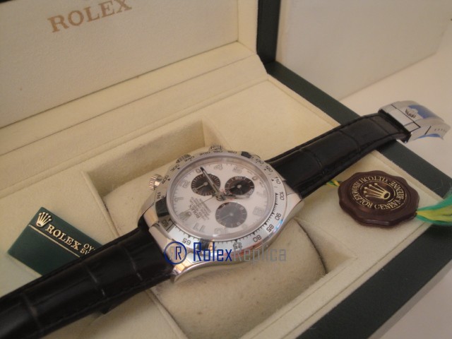 rolex replica daytona vip pelle acciaio white dial orologio replica copia imitazione - immagine 6