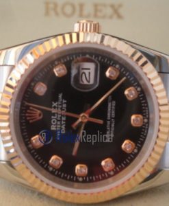 rolex replica datejust acciaio oro black brillantini oyster orologio imitazione