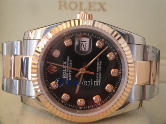 rolex replica datejust acciaio oro black brillantini oyster orologio imitazione