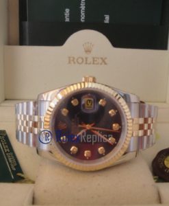 rolex replica datejust acciaio oro blu brillantini orologio imitazione