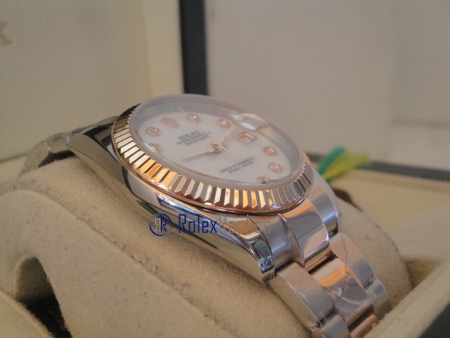rolex replica datejust acciaio oro madreperla brillantini orologio imitazione - immagine 7