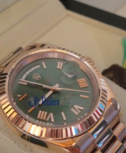rolex replica daydate rose gold green dial orologio replica copia imitazione