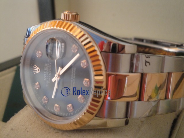 rolex replica datejust acciaio oro black brillantini oyster orologio imitazione - immagine 9
