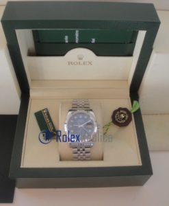 Alternative view of rolex replica datejust blu brillantini orologio imitazione