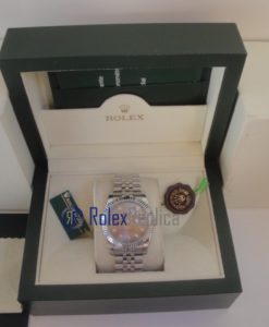 Alternative view of rolex replica datejust argento brillantini orologio imitazione