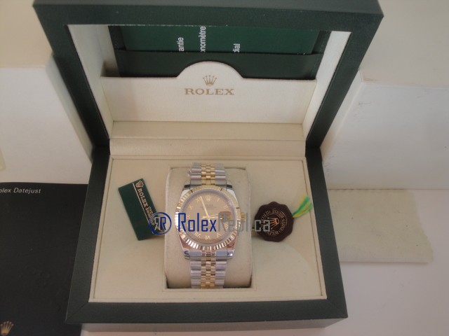 rolex replica datejust acciaio oro gold roman orologio imitazione - immagine 12