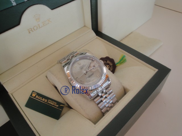 rolex replica datejust argento roman orologio imitazione - immagine 8