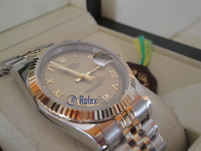 rolex replica datejust acciaio oro gold roman orologio imitazione - immagine 9