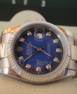 rolex replica datejust nero blu brillantini oyster orologio imitazione