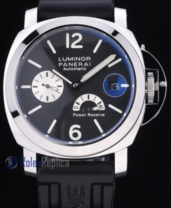 Alternative view of Panerai replica luminor marina power reserve acciaio black dial imitazione copia