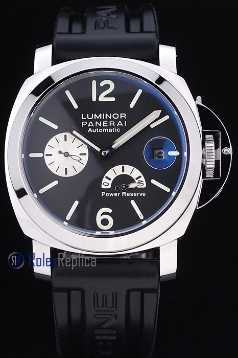 Panerai replica luminor marina power reserve acciaio black dial imitazione copia - immagine 2