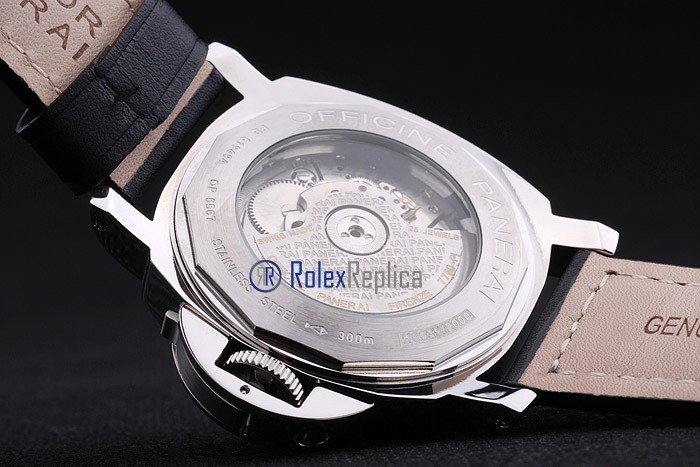 Panerai replica luminor marina power reserve strip leather acciaio black dial imitazione copia - immagine 10