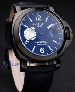 Panerai replica luminor GMT pro-hunter pvd strip leather imitazione copia