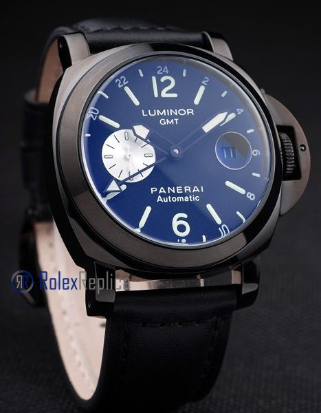 Panerai replica luminor GMT pro-hunter pvd strip leather imitazione copia