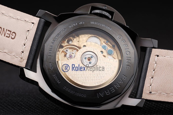 Panerai replica luminor GMT pro-hunter pvd strip leather imitazione copia - immagine 6