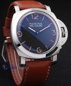 Alternative view of Panerai replica marina militare acciaio black dial imitazione copia