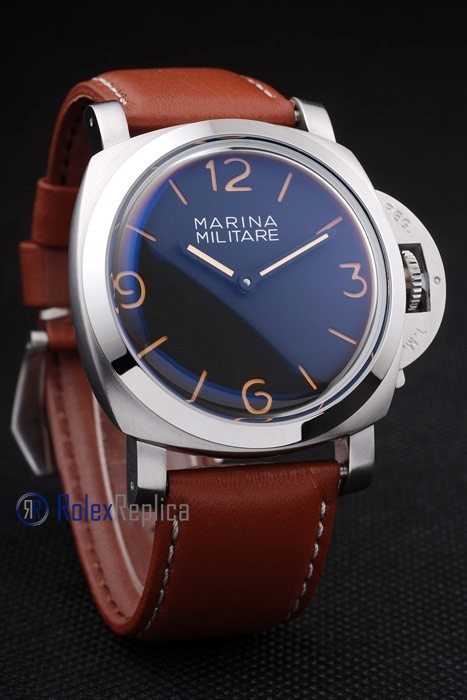 Panerai replica marina militare acciaio black dial imitazione copia - immagine 2