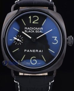 Panerai replica radiomir black seal pro-hunter pvd strip leather imitazione copia