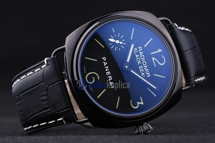 Panerai replica radiomir black seal pro-hunter pvd strip leather imitazione copia - immagine 5