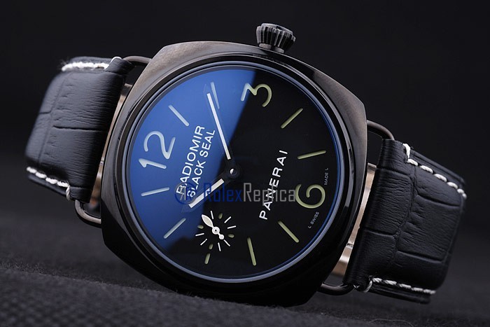 Panerai replica radiomir black seal pro-hunter pvd strip leather imitazione copia - immagine 6