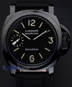 Alternative view of Panerai replica luminor marina pro-hunter pvd strip leather imitazione copia