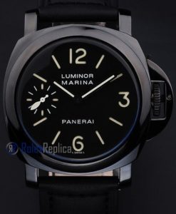 Panerai replica luminor marina pro-hunter pvd strip leather imitazione copia