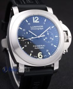 Alternative view of Panerai replica luminor chronograph acciaio strip rubber imitazione copia