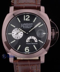 Alternative view of Panerai replica luminor power reserve pro-hunter pvd brown strip leather imitazione copia