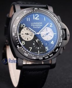 Panerai replica luminor daylight chrono pro-hunter pvd strip leather imitazione copia