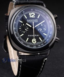 Alternative view of Panerai replica radiomir chronograph pro-hunter pvd strip leather imitazione copia