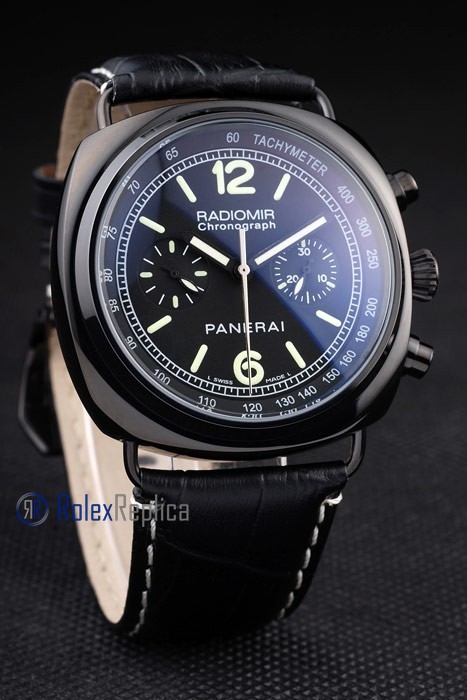 Panerai replica radiomir chronograph pro-hunter pvd strip leather imitazione copia - immagine 2