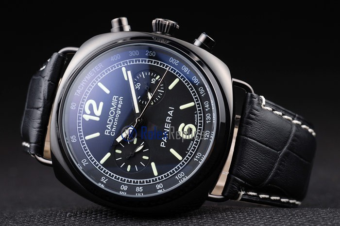 Panerai replica radiomir chronograph pro-hunter pvd strip leather imitazione copia - immagine 5