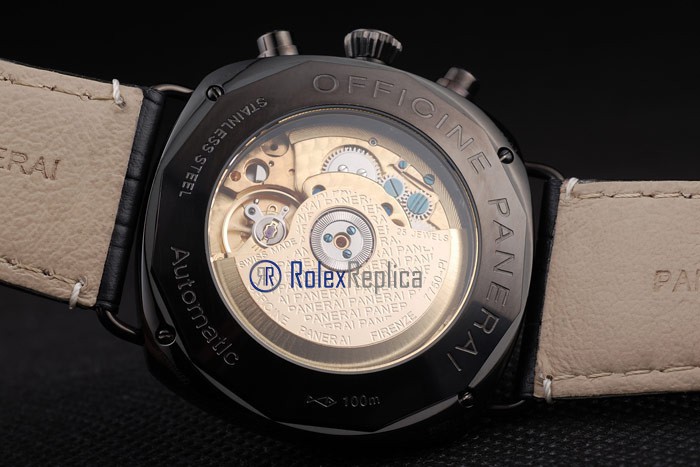 Panerai replica radiomir chronograph pro-hunter pvd strip leather imitazione copia - immagine 9