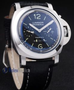 Alternative view of Panerai replica luminor marina equation acciaio strip leather imitazione copia